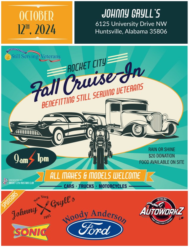 Our Fall Cruise-In is coming up October 12th.